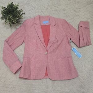 Draper James Pink Blazer with Gold Button